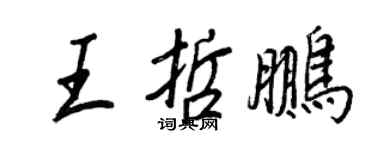 王正良王哲鵬行書個性簽名怎么寫