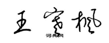梁錦英王寒楓草書個性簽名怎么寫