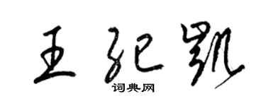 梁錦英王紀凱草書個性簽名怎么寫