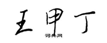 王正良王甲丁行書個性簽名怎么寫