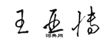 駱恆光王亞博草書個性簽名怎么寫