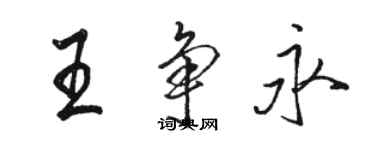 駱恆光王爭永行書個性簽名怎么寫