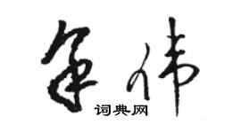 駱恆光余偉草書個性簽名怎么寫