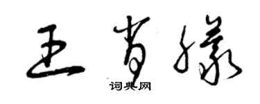 曾慶福王肖朦草書個性簽名怎么寫