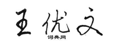 駱恆光王優文行書個性簽名怎么寫