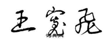 曾慶福王寬飛草書個性簽名怎么寫