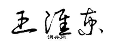 曾慶福王淮京草書個性簽名怎么寫