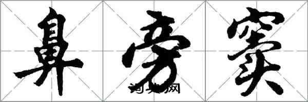 胡問遂鼻旁竇行書怎么寫