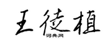 王正良王徒植行書個性簽名怎么寫