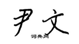王正良尹文行書個性簽名怎么寫