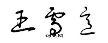 曾慶福王雪意草書個性簽名怎么寫