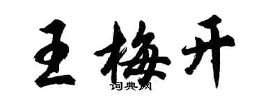 胡問遂王梅開行書個性簽名怎么寫