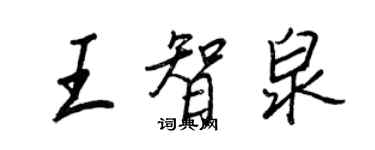 王正良王智泉行書個性簽名怎么寫