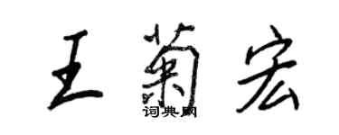 王正良王菊宏行書個性簽名怎么寫