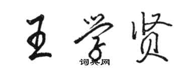 駱恆光王學賢行書個性簽名怎么寫