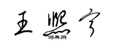 梁錦英王熙寧草書個性簽名怎么寫