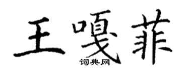 丁謙王嘎菲楷書個性簽名怎么寫