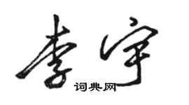 駱恆光李宇行書個性簽名怎么寫