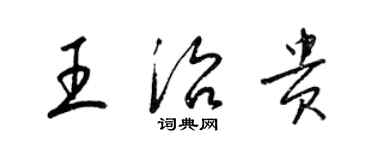 梁錦英王治貴草書個性簽名怎么寫