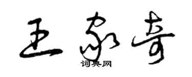 曾慶福王家奇草書個性簽名怎么寫