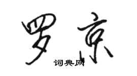 駱恆光羅京行書個性簽名怎么寫