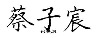丁謙蔡子宸楷書個性簽名怎么寫
