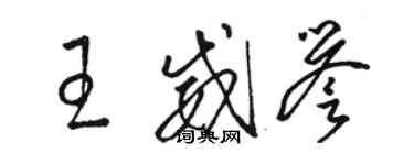 駱恆光王威譽草書個性簽名怎么寫