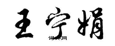 胡問遂王寧娟行書個性簽名怎么寫