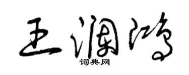 曾慶福王瀾鴻草書個性簽名怎么寫