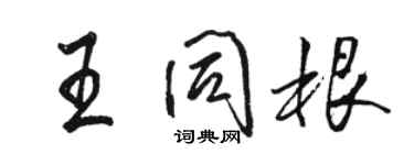 駱恆光王同根行書個性簽名怎么寫