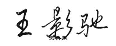 駱恆光王影馳行書個性簽名怎么寫