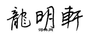王正良龍明軒行書個性簽名怎么寫