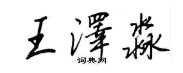 王正良王澤淼行書個性簽名怎么寫