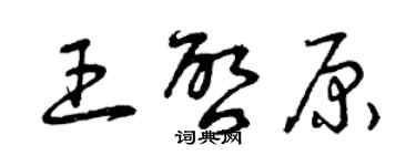 曾慶福王啟原草書個性簽名怎么寫