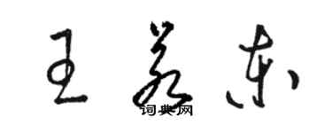 駱恆光王若東草書個性簽名怎么寫
