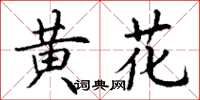 丁謙黃花楷書怎么寫