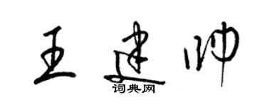 梁錦英王建帥草書個性簽名怎么寫