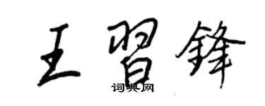 王正良王習鋒行書個性簽名怎么寫