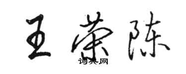 駱恆光王榮陳行書個性簽名怎么寫