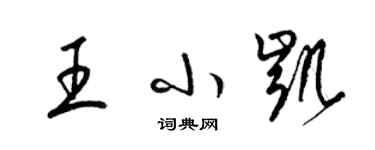 梁錦英王小凱草書個性簽名怎么寫