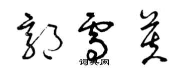 曾慶福郭雪芙草書個性簽名怎么寫