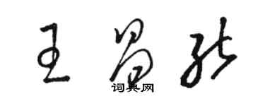 駱恆光王昌能草書個性簽名怎么寫