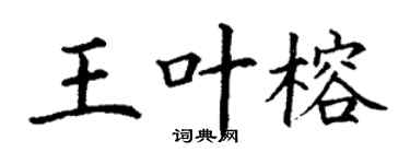 丁謙王葉榕楷書個性簽名怎么寫