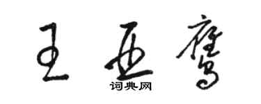 駱恆光王亞鷹草書個性簽名怎么寫