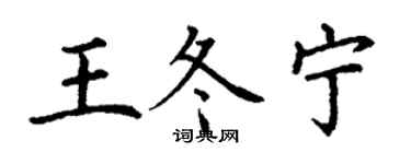 丁謙王冬寧楷書個性簽名怎么寫