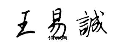 王正良王易誠行書個性簽名怎么寫