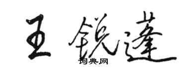 駱恆光王銳蓬行書個性簽名怎么寫
