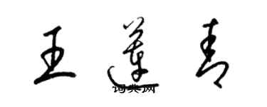 梁錦英王蓮青草書個性簽名怎么寫