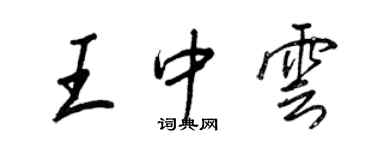 王正良王中雲行書個性簽名怎么寫