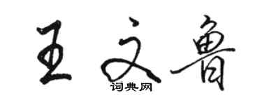 駱恆光王文魯行書個性簽名怎么寫